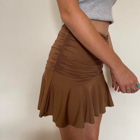 Princess Polly Brown Fit and Flare Mini Skirt - Picture 3 of 5